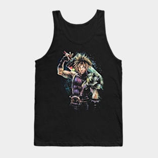 Epic Cloud Strife Final Fantasy VII portrait Tank Top